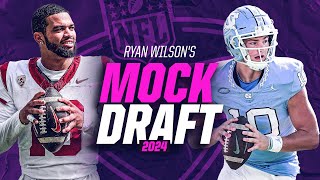 2024 NFL Mock Draft Caleb Williams and Drake Maye go top 3 race for QB3 is wide open  CBS Sports [upl. by Honig971]