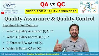 QA amp QC  Quality Assurance QA Vs Quality Control QC in Explained in Detail In Hindi [upl. by Otinauj]