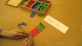 Bluffview Montessori School Teaching Math Using the Stamp Game [upl. by Nodroj]