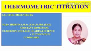 SJCTNC  CH306S  Thermometric Titration  UNIT  I [upl. by Sairahcaz301]