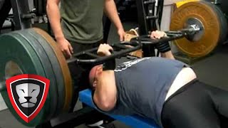 Getstrengthcom ProTricep Bar 180kg Bench Press [upl. by Ainekahs442]