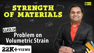 Problem on Volumetric Strain  Stress and Strain  Strength of Materials [upl. by Icyaj]