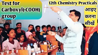 Test for Carboxyl COOH Group  Functional Group Test for Carboxylic Acid12th Chemistry Practical [upl. by Elodia]