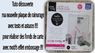 Tuto découverte plaque de rainurage Easy score Vaessen créative avec tests tuto carte Diy scrap [upl. by Aisercal389]