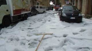 Hailstorm in Valletta [upl. by Ecnerual]