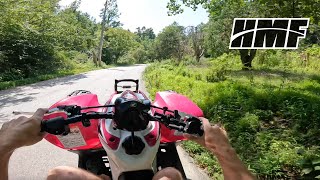 Riding a Wheelie for a Half Mile on a TRX 90 [upl. by Muire]