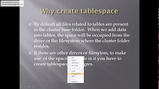 tablespace concept in postgres [upl. by Marcus]