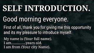 Self IntroductionHow To Introduce Yourself In SchoolCollegeEnglish writing [upl. by Nwahsir161]