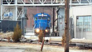 ConrailNS 3026 Switches Covered Hopper Cars at Gerresheimer Glass Inc Vineland NJ  021811 [upl. by Ieso]