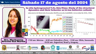 Insitu hydrogenated V2O5 thin films Study of the structural  Dra Mackarena Briceño [upl. by Konstance]