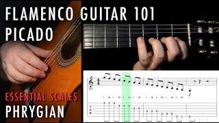 Flamenco Guitar 101  09  Picado The E Phrygian Scale [upl. by Venditti]