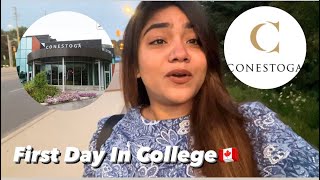 First Day In College🇨🇦  Sept intake 2023 Conestoga Kitchener Doon Campus  conestoga [upl. by Ennovyhs]