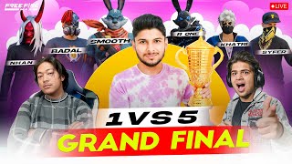 GRAND FINAL 🏆 1 vs 5 HARDEST CHAMPIONSHIP 🏆👿 FT SMOOTH TUFAN NHAN nonstopgaming  free fire live [upl. by Hoffert]