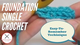 Foundation Single Crochet Tutorial 1 How to Foundation Single Crochet FSC [upl. by Thurman81]