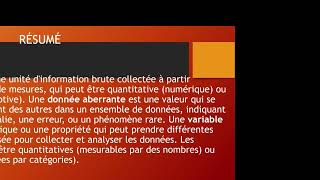 Cours de Statistique 1er Trimestre du 3e Cycle Fondamental   3e Cours [upl. by Christiane]