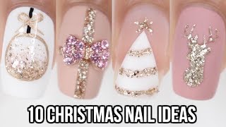 10 Easy Christmas Nail Ideas  Christmas Nail Art Compilation [upl. by Turro]