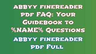 Easy Steps to Install abbyy finereader pdf 2024 A Quick Tutorial [upl. by Yttisahc]