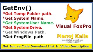 vfp Getenv function  get windows folder path in vfp  system user name in vfp  temp path in vfp [upl. by Colville747]