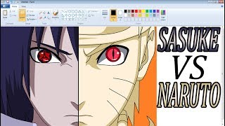 drawing naruto sasuke final battle MS Paint [upl. by Kristofer]