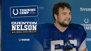 August 3 2023  Quenton Nelson Media Availability [upl. by Ahsyad724]