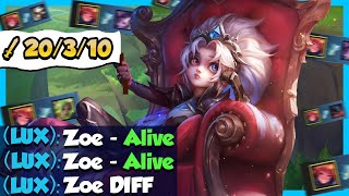 ⭐🏓 LEVEL 221 ZOE  THE BEST CARRY  Erick Dota [upl. by Aillicec]