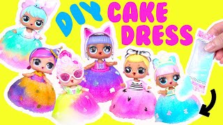 LOL Surprise DIY Birthday Cake Dress Dolls Crafts for Kids [upl. by Notsew]