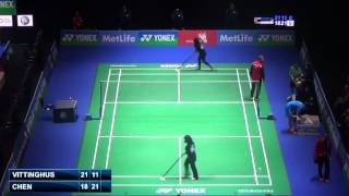 QF  MS  Chen Long vs HansKristian Vittinghus  2014 All England Badminton Open F 1315 [upl. by Alma]