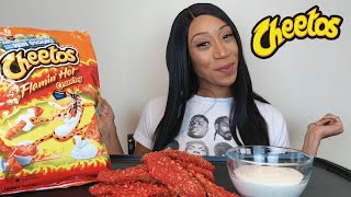 HOW TO MAKE FLAMING HOT CHEETO FRIED PICKLES MUKBANG [upl. by Washburn]