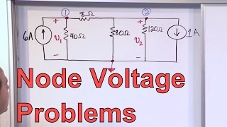 Node Voltage Problems in Circuit Analysis  Electrical Engineering Node Voltage Analysis Problem [upl. by Aiekahs]