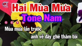 Karaoke Hai Mùa Mưa Tone Nam  Cm  Nhạc Sống Mới  Karaoke Tuấn Cò [upl. by Ayhay]