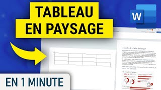 Insérer un tableau au format paysage sur votre document Word [upl. by Ahsitnauq]