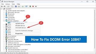 How To Fix DCOM Error 1084 [upl. by Aelegna]