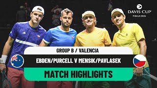 EbdenPurcell v Mensik Pavlasek  Australia v Czechia Davis Cup 2024 Finals Group Stage [upl. by Eicnahc]