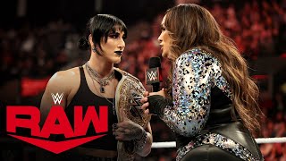 Nia Jax says she will choose Rhea Ripley when she wins the Rumble Raw highlights Jan 8 2024 [upl. by Licko]