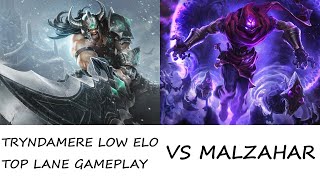 TRYNDAMERE LOW ELO TOP LANE GAMEPLAY  1420  vs Malzahar  Platinum  EU West [upl. by Ecnarf]