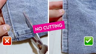 How to Hem Jeans Without Cutting Original Hem by hands [upl. by Asante888]