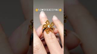 DIY⚘️Beaded flower ring tutorial beads beadwork diycraft giftideas handmade jewelry preppy [upl. by Lorelei847]