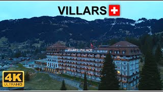 Villars sur Ollon Switzerland Evening walk and drone footage après ski  4k switzerland villars [upl. by Albers]