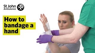 How to Bandage A Hand  First Aid Training  St John Ambulance [upl. by Patman]