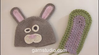 How to crochet the ears to the Easter Bunny hat in DROPS Extra 01022 [upl. by Redford]