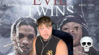 King Von amp Lil Durk  Evil Twins Official lyric Video REACTION [upl. by Rosecan]