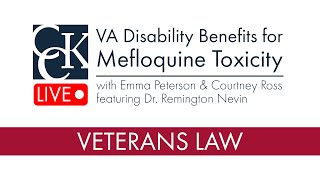 VA Disability Benefits for Mefloquine Lariam Toxicity [upl. by Theresita]