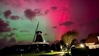 Noorderlicht boven Hollum  Lichtgordijnen aan de hemel van Ameland [upl. by Suilenrac]