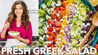 Fresh amp Healthy Greek Salad Recipe  Easy Dressing  Natashas Kitchen [upl. by Amor]