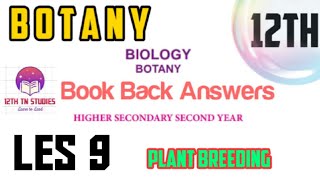 12thBio BotanyLes 9 Book Back Answer Plant Breeding  TN board [upl. by Eiser807]