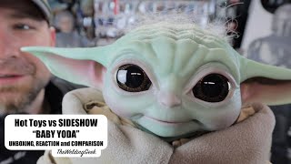 Hot Toys vs Sideshow quotBaby Yodaquot unboxing reaction and comparison [upl. by Matthaus]