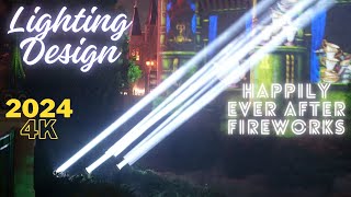 4K Happily Ever After Magic Kingdom Fireworks  Side View Lighting Design Moving Heads WDW 9724 [upl. by Austina]