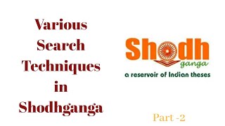 Shodhganga  Advanced Search Techniques QandAJunction Shodhganga Part2 [upl. by Yrocal]