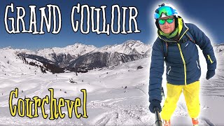 Grand Couloir Off Piste Ski Run  Courchevel [upl. by Leumek]