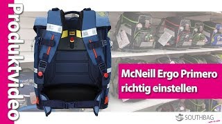 McNeill Schulranzen Ergo Primero  richtig am Rücken einstellen [upl. by Ivana903]